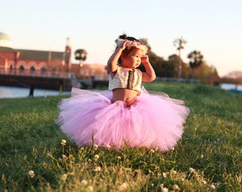 GLAMOUR, floor length tutu for Infants, toddlers, girls for birthdays, photography, flower girl outfit, baptism or christening outfit