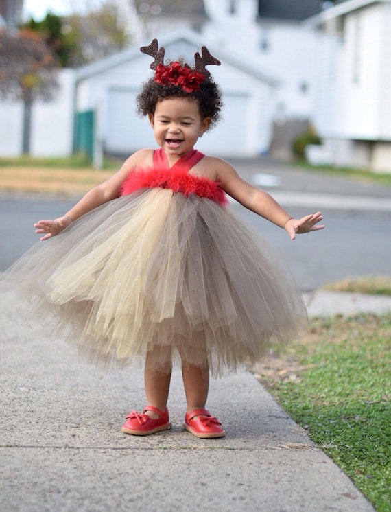 RUDOLF Dress Christmas Tutu Dress Rudolf Tutu Christmas Tutu Reindeer Tutu Dress Holiday Tutu Dress Baby Girl Tutu Dress Etsy