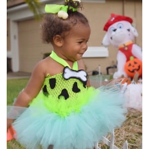 PEBBLES, flinstones dress, pebbles tutu dress, birthday tutu dress, pebbles tutu, flinstones tutu dress, pebbles and bam bam