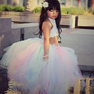 UNICORN-Tutu, High-Low-Tutu, Tutu, Einhorngeburtstag, Pastell-Tutu, Mädchen-Tutu, Kleinkind-Tutu, Geburtstag-Tutu, Baby-Tutu, ganzes Tutu, langes Tutu