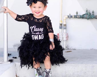 SWAN, High low feather tutu, baby feather tutu, black feather tutu, high low tutu