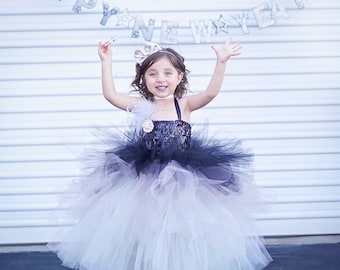 HANNAH, sequin monochrome tutu dress, tutu dress, sequin dress, monochrome dress, party dress, birthday tutu dress, pageant dress