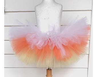 CANDY CORN, short tutu, halloween tutu, candycorn tutu, halloween, girls halloween tutu, baby halloween tutu, orange tutu, tutu,