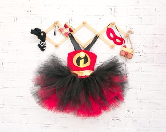 INCREDIBLES, Incredibles costume, incredibles tutu, incredibles tutu dress, incredibles tutu, incredibles halloween, super hero tutu