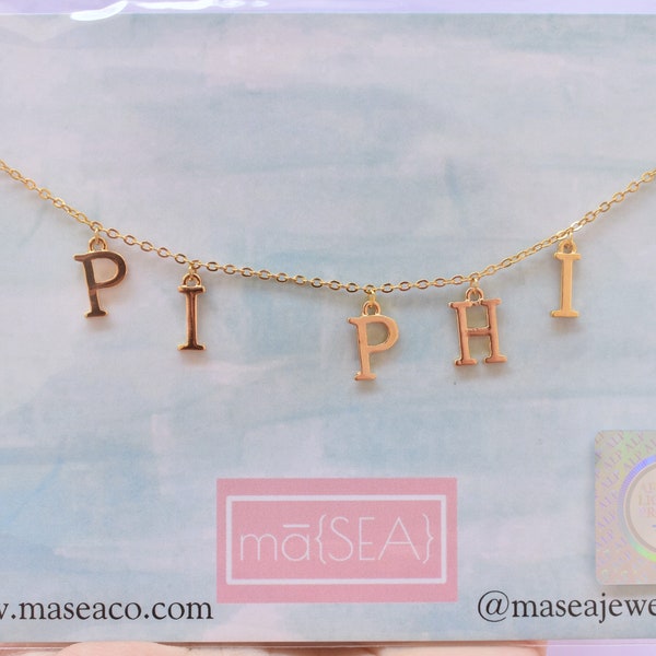 Pi Beta Phi PI PHI Sorority Letter Necklace