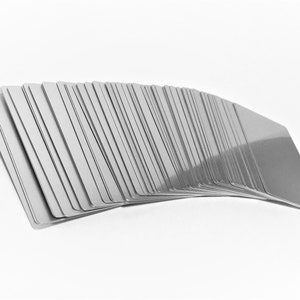 100 Silver Anodized Aluminum Business Cards Blank for Laser Engraving size: 3.4in (86mm) x 2.1in (54mm) X 0.22mm thickness Metal Plaque