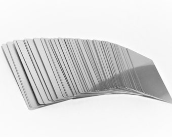 100 Silver Anodized Aluminum Business Cards Blank for Laser Engraving size: 3.4in (86mm) x 2.1in (54mm) X 0.22mm thickness Metal Plaque