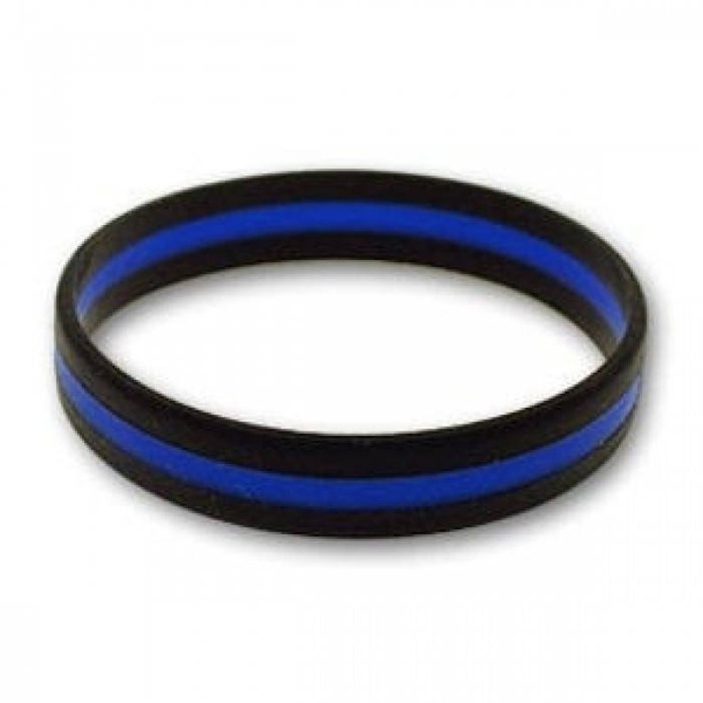 Thin Blue Line Wristband 5 Pack Non-toxic Silicone Police - Etsy