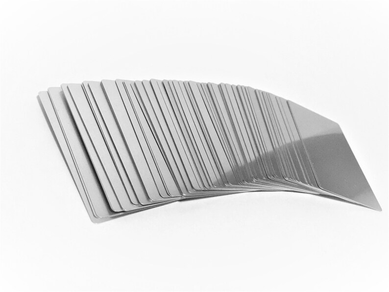 100 BLANK Anodized aluminum business cards for Laser Engraving Etsy