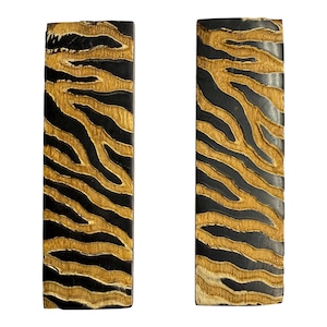 Buffalo Horn Scales Tiger Pattern, DIY Knife Handle Making Horn Bark Scales, Buffalo Horn material knife making blanks, Tiger Stripe Knife