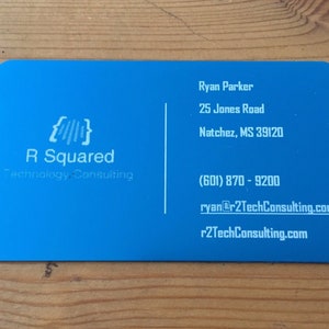 100 Blue Anodized Aluminum Blank Business Cards - For Laser Engraving - 3.4in x 2.1in X 0.22mm thickness Rounded Corners - FREE SHIPPING image 2