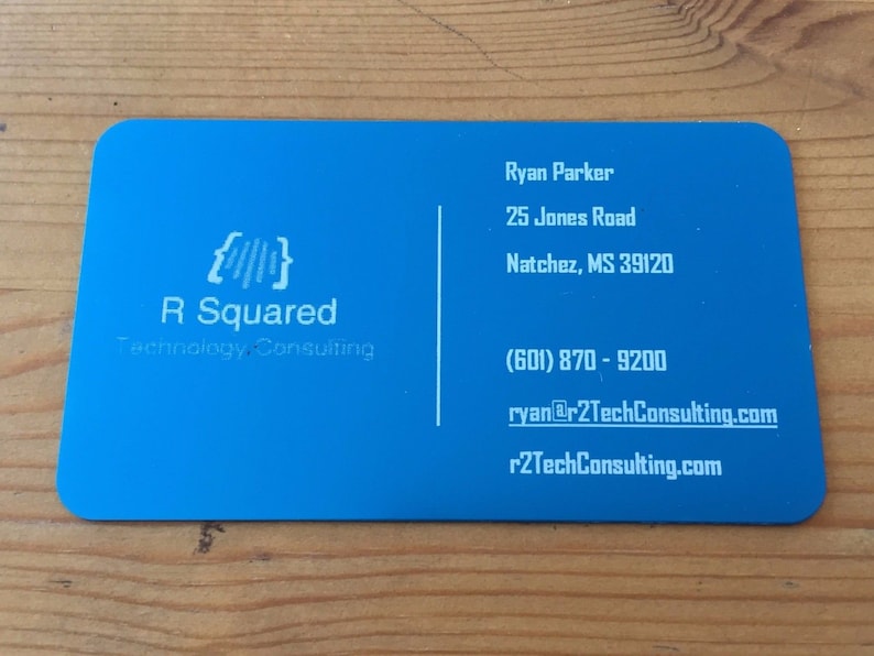 100 Blue Anodized Aluminum Blank Business Cards - For Laser Engraving - 3.4in x 2.1in X 0.22mm thickness Rounded Corners - FREE SHIPPING image 2