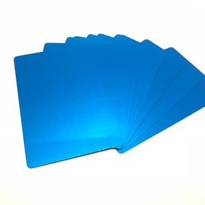 100 Blue Anodized Aluminum Blank Business Cards - For Laser Engraving - 3.4in x 2.1in X 0.22mm thickness Rounded Corners - FREE SHIPPING image 1