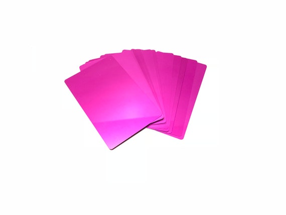100 Pink Anodized Aluminum Business Cards Blanks for Laser