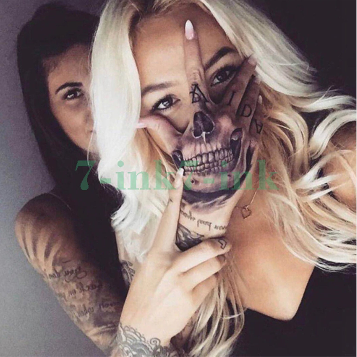 Skull Hand Temporary Tattoo Skeleton Face Tattoo Skull - Etsy Skull Hand Temporary Tattoo Skeleton Face Tattoo Skull - Etsy