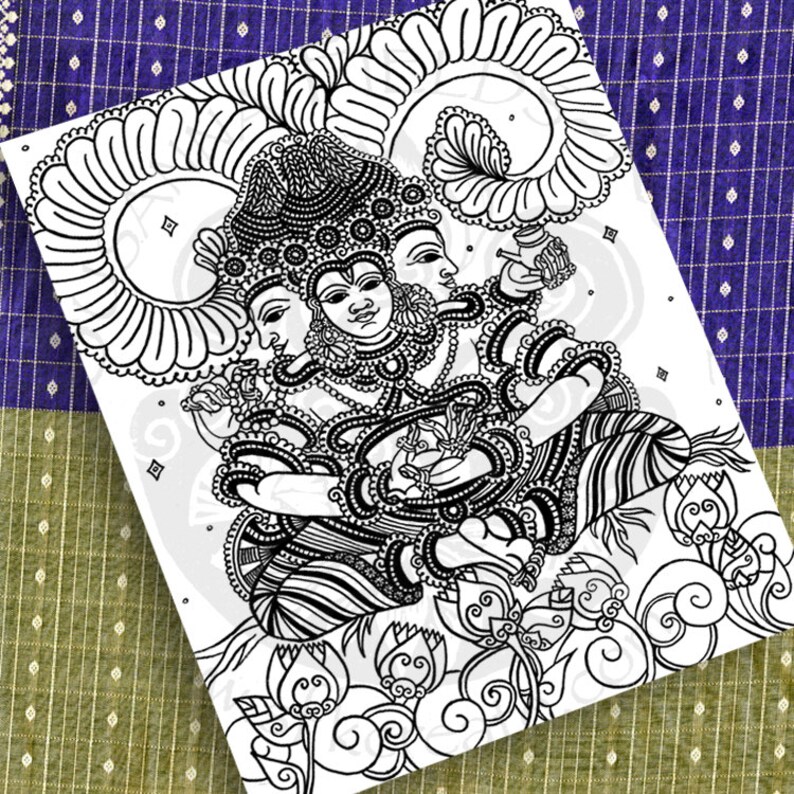 BRAHMA COLORING PAGE | Etsy