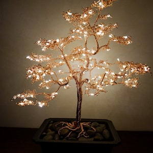 Wire Art Bonsai Tree LED Light 'Tree of Hope' - Large