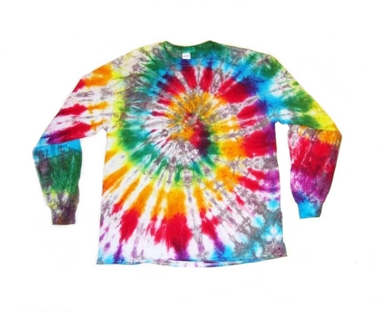 Tie Dye Long Sleeve Spiral TShirt Etsy