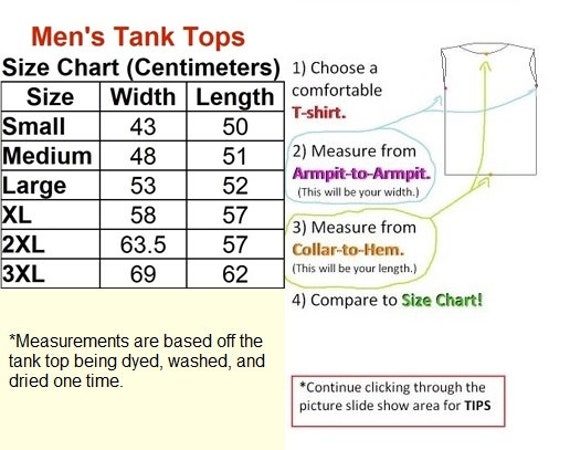 Mens Tank Top Size Chart