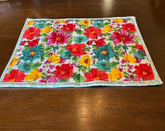 Große Kasserolle/Pan Hot Pad Leuchtend Floral/Blau