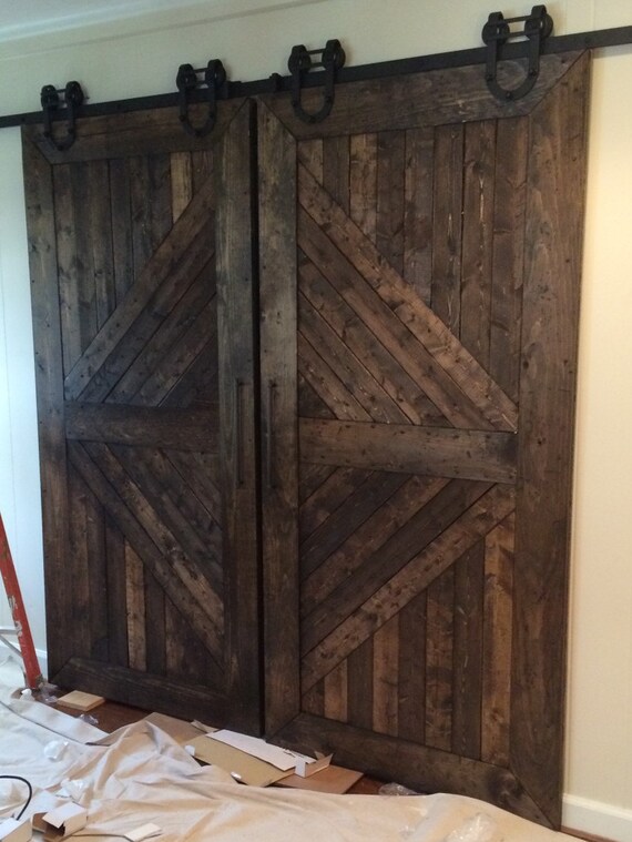 Custom Made Handmade Wooden Interior Rustic Sliding Barn Doors