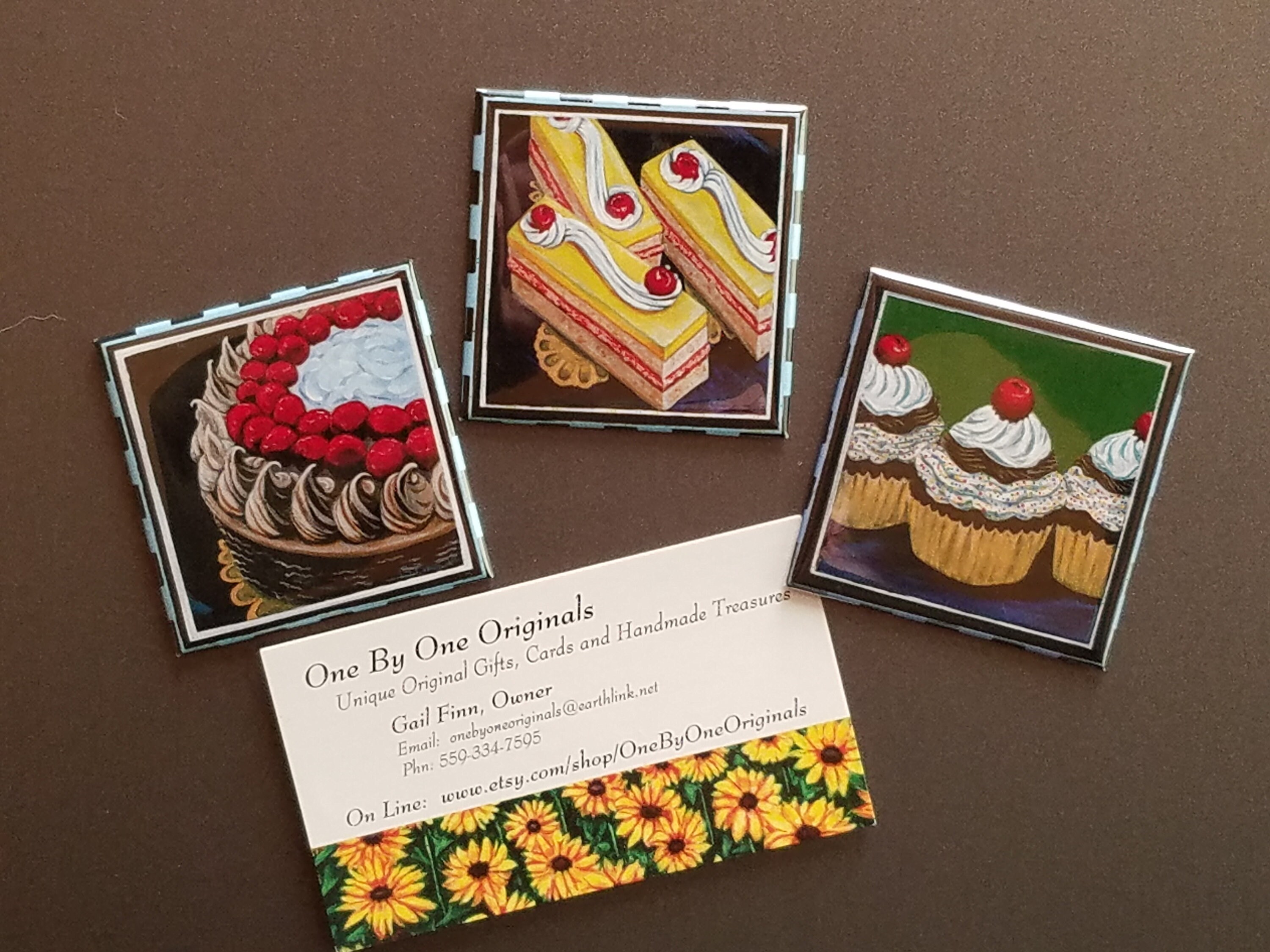 Decorative Set 3 Small Fridge or Filing Art Etsy.de