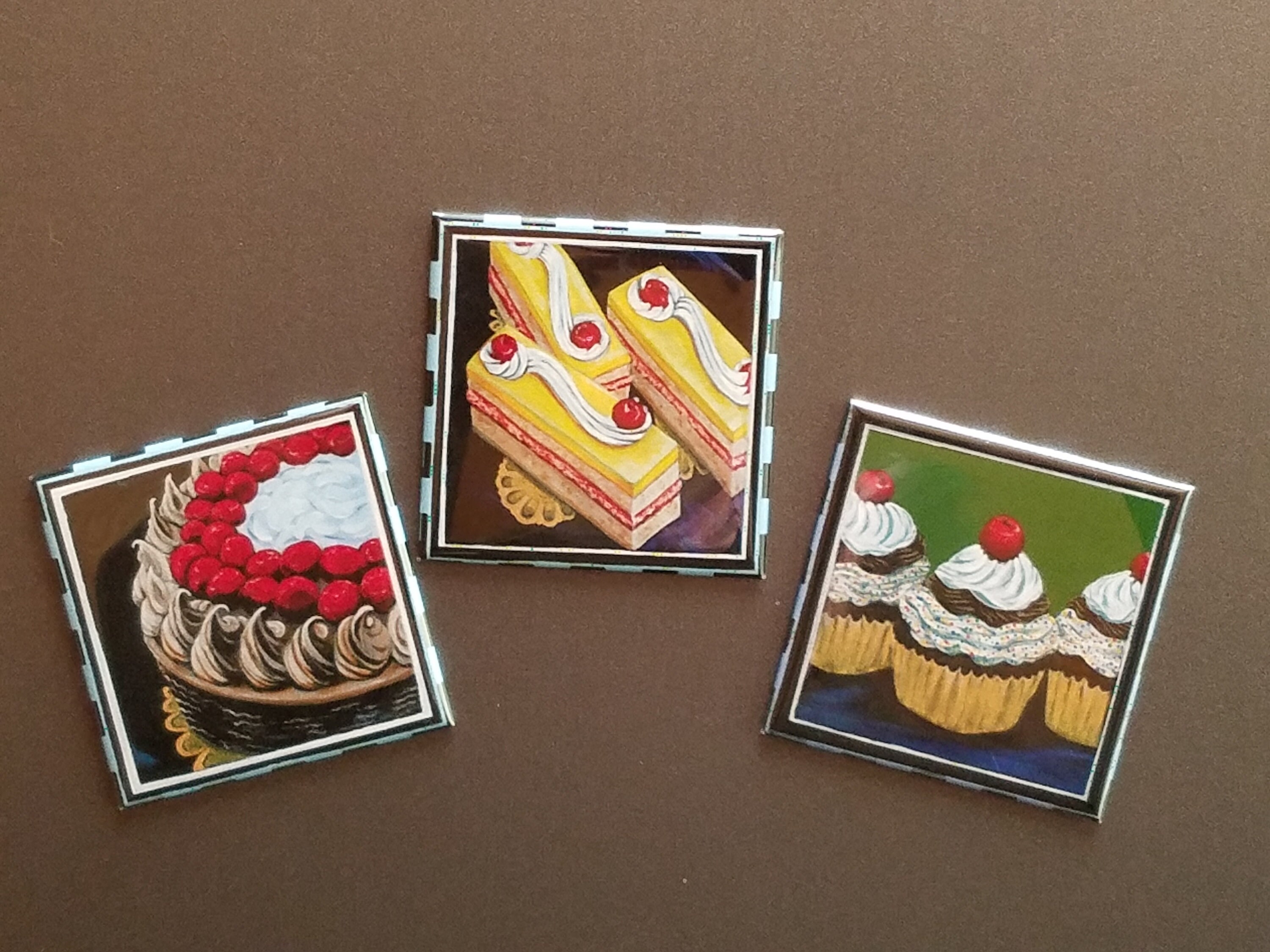 Decorative Set 3 Small Fridge or Filing Art Etsy.de