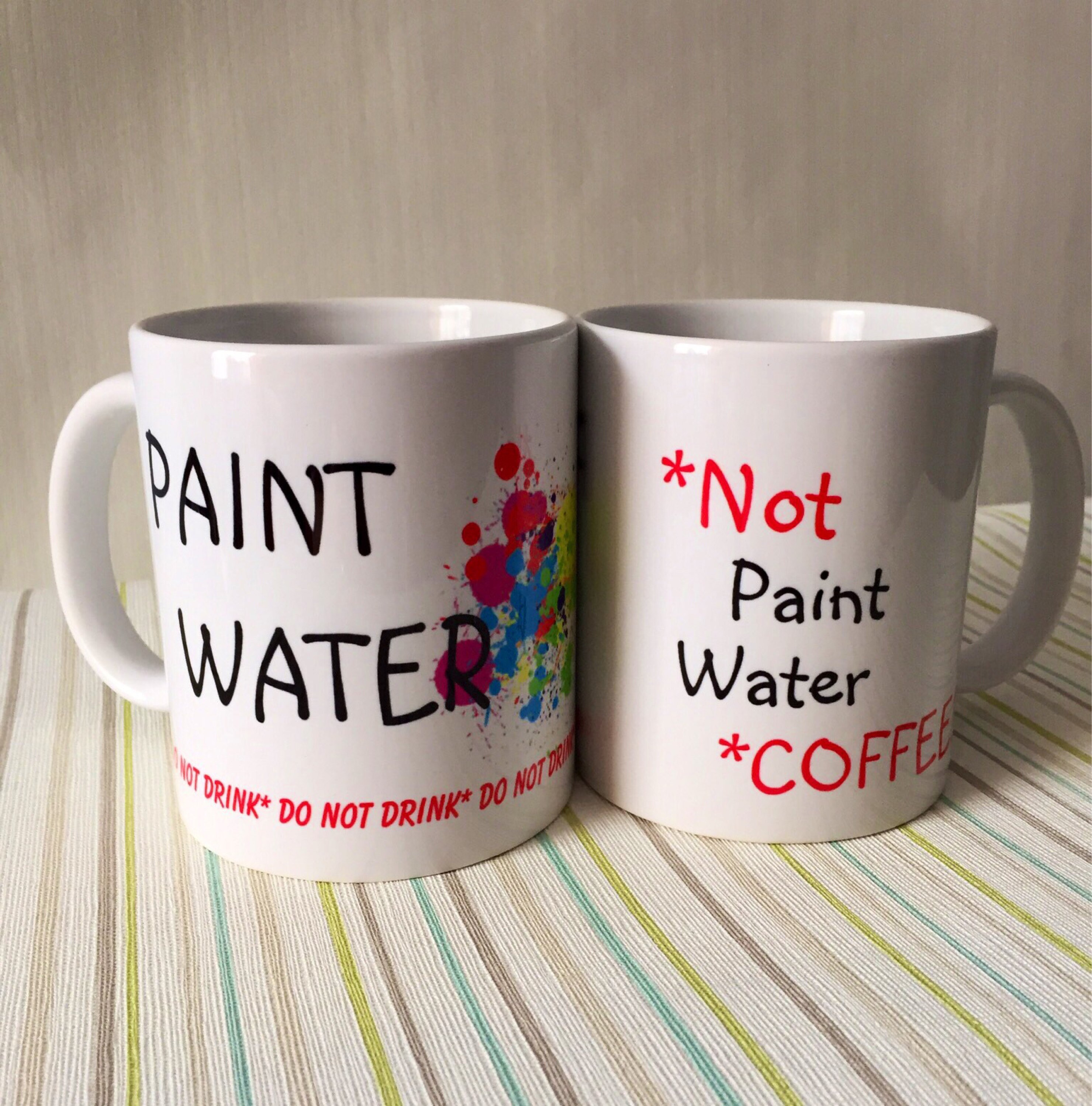 Paint Water Not Paint Water Mug / Artist Gift / Water Mug Set Etsy UK