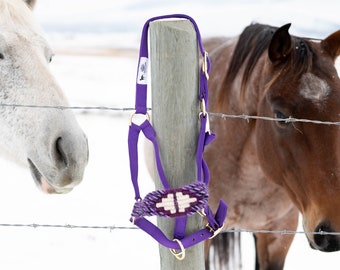 Purple Mohair Bronc Gift Halter for Horses Halter
