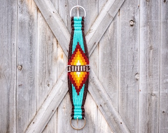 MADE TO ORDER Turquoise and Brown Mohair Cinch