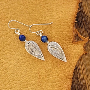 Antler Jewelry,  Antler Earrings, Elk Antler, Teardrop, Lapis Lazuli, Sterling Silver, Dangle Earrings, Elk, Antler, Antler Earrings