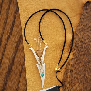 Antler Jewelry, Antler Necklace, Celebration, Deer Antler Necklace, Necklace, Deer Antler, Pendant, Deer, Antler, Turquoise, Gold image 4