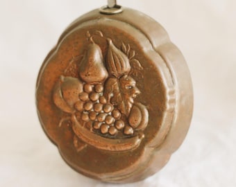 Vintage Hanging French Copper Fruit Mold / Vintage French Country Decor