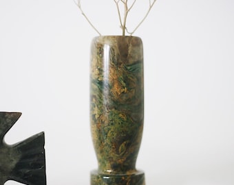 Rare Vintage Green Verdite Stone Vase