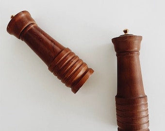 Vintage Teak Salt and Pepper Shakers Made in Japan