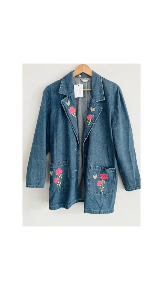Vintage 80s Jacquard Floral Blazer