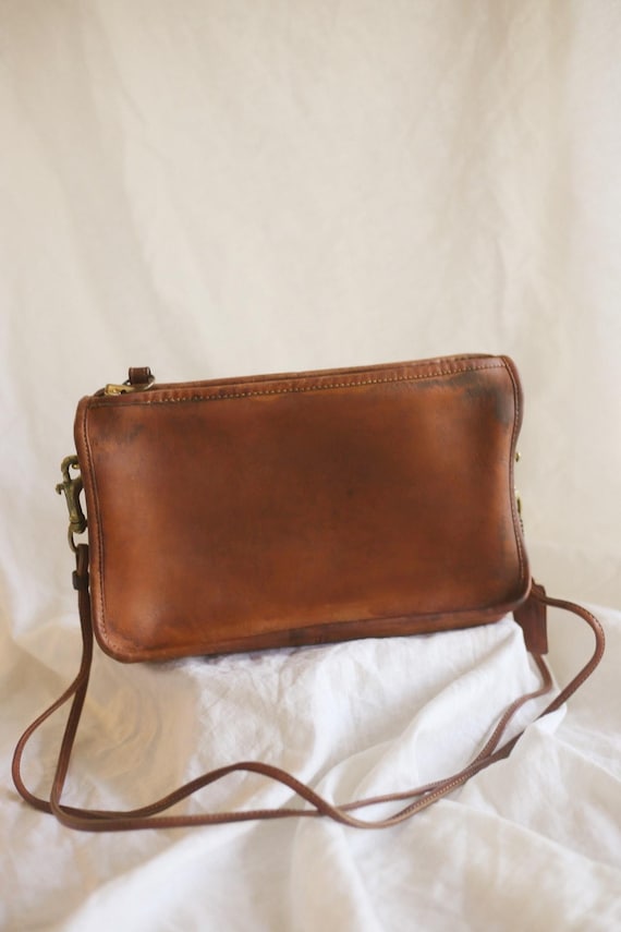 Vintage 1970s Coach Leather Convertible Bag in Br… - image 1