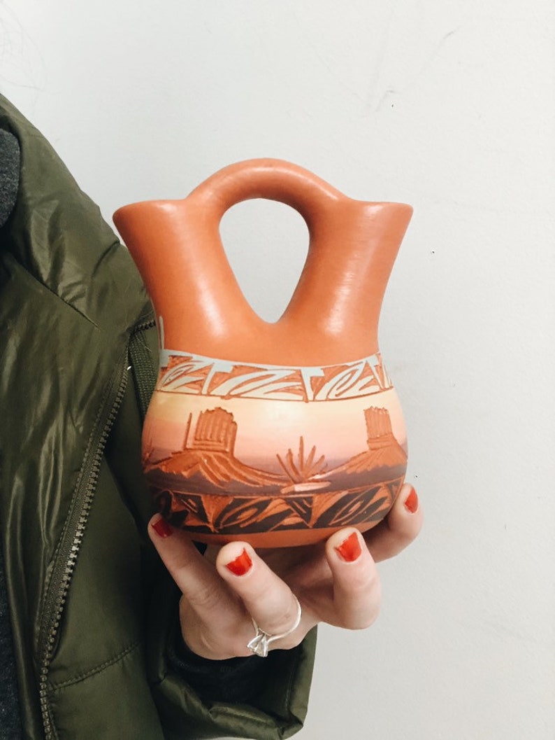 Vintage Native American Pottery Wedding Vase Vintage Etsy