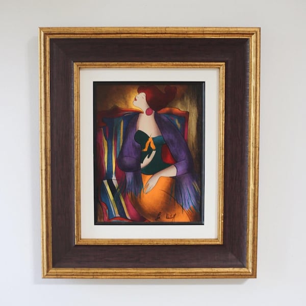 Serigraph in Color on Canvas with Hand Embellishments Titled "Les Autres" by Linda Le Kinff, Signed and Numbered of 125 with Certificate COA
