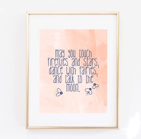May you touch fireflies and stars nursery print. 8 x Etsy