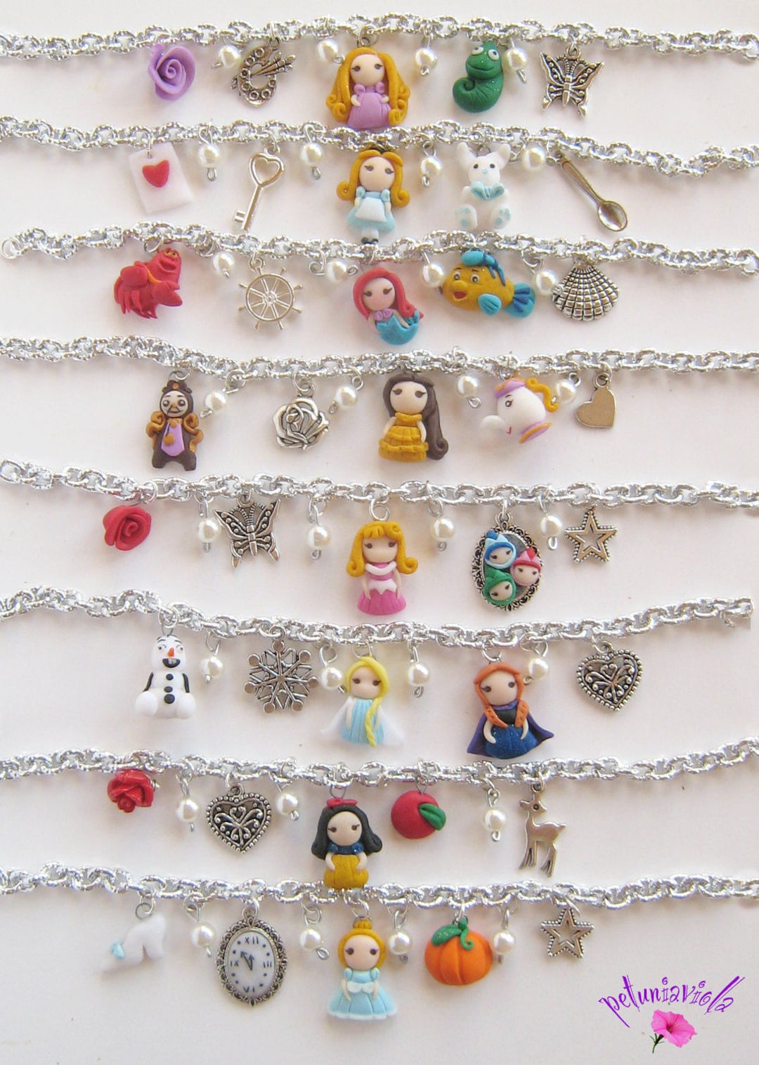 Princess Bracelets Disney Inspired Clay Beads Gold Beads for Adults &  Children Custom Made -  Sweden