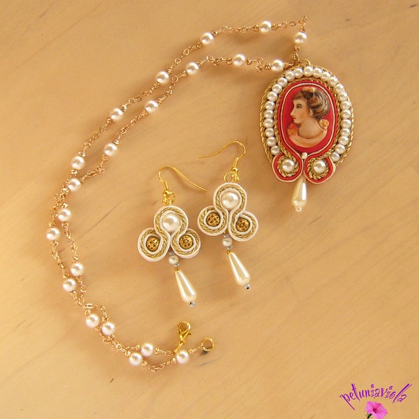 Medaglione Soutache -Collana Soutache -Orecchini Soutache-Parure