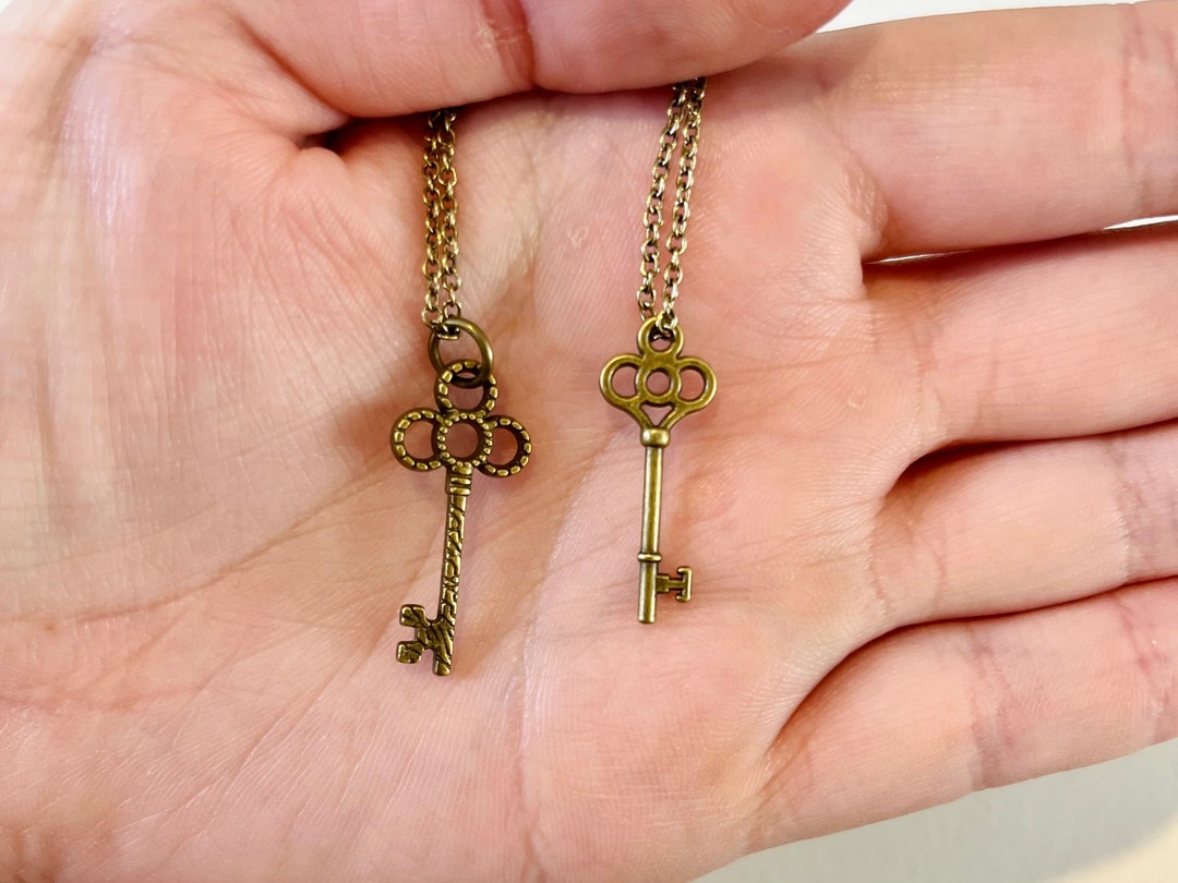 Bronze Skeleton Key Necklace Etsy