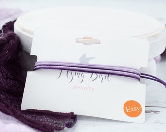 Purple Waxed Cord Bracelet | Waterproof Adjustable Beach Jewelry
