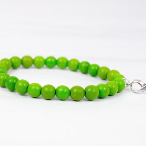 Lymphoma Cancer Bracelet, Hope Bracelet, Lime Green Bracelet, Cancer Awareness Bracelet, Hope Ribbon, Beaded Bracelet, Womens Bracelet, Gift