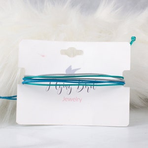 String Bracelet | Teal, Hawaiian, Gray | Friendship Bracelet | Waxed Cord Adjustable Bracelet | Waterproof | Surfer Bracelet