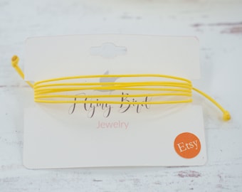 Endometriosis Awareness Bracelet | Yellow Waxed Cord, Adjustable