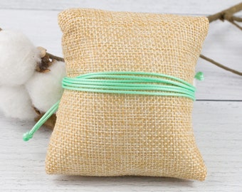 Mint Green Waxed Polyester Cord Bracelet | Adjustable, Waterproof