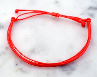 Dark Orange Waterproof Polyester Cord Bracelet, Adjustable Unisex Jewelry