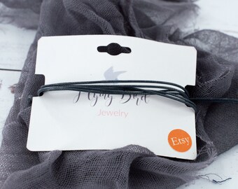 Dark Grey Waxed Cord Bracelet | Adjustable Waterproof Friendship Jewelry